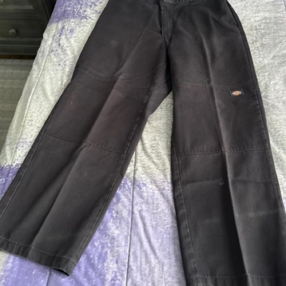 Black Cargo Work Pants - Straight Leg